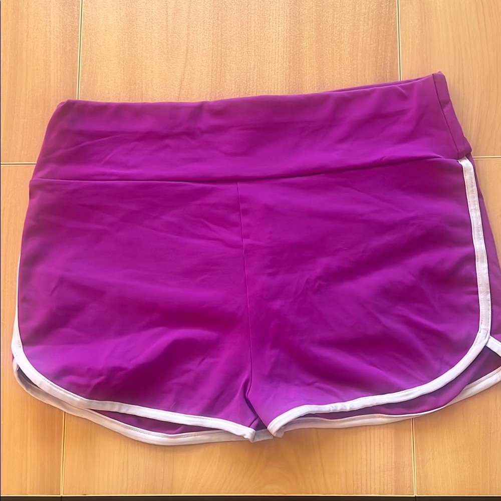 Women's Purple Athletic Shorts with scrunch-butt